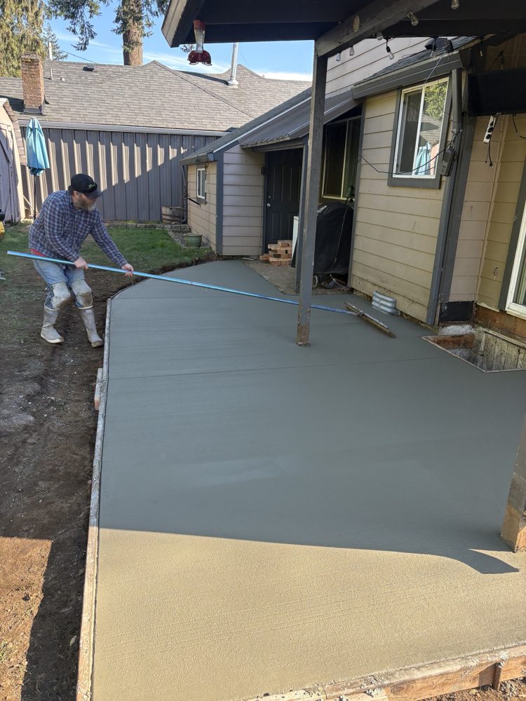 Floating the patio surface under the covered porch