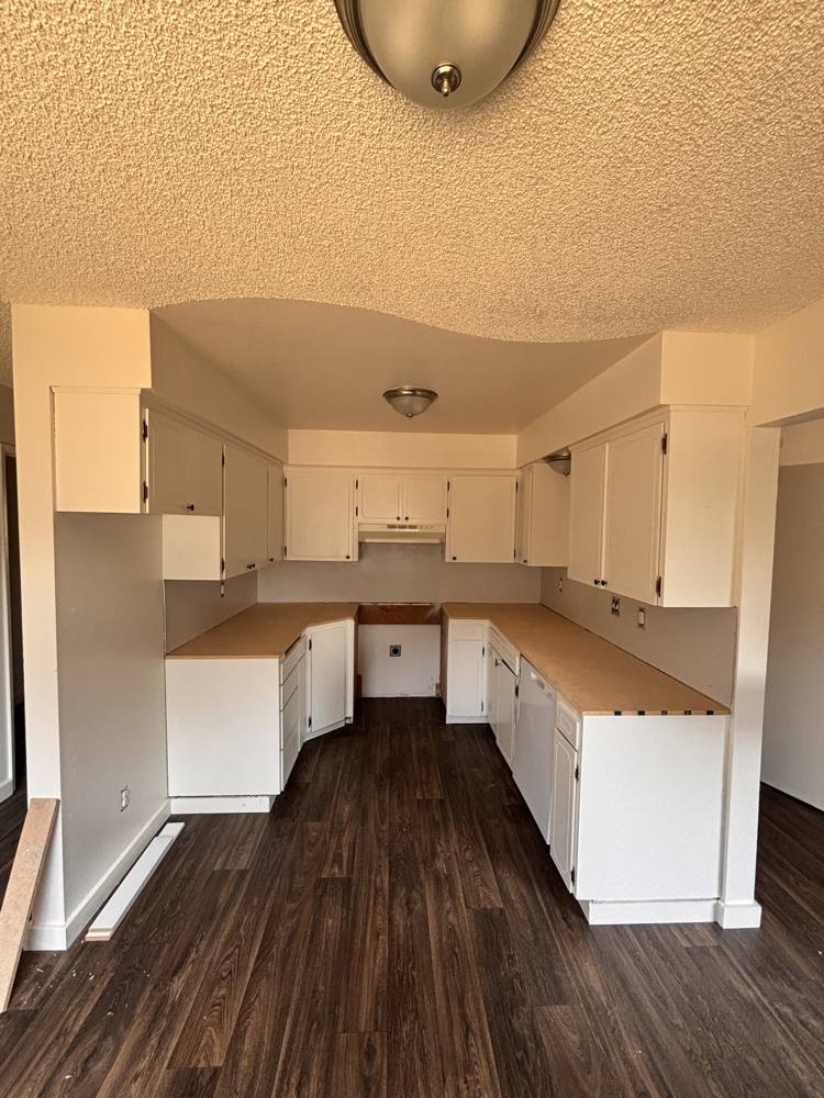 Kitchen with old countertops removed